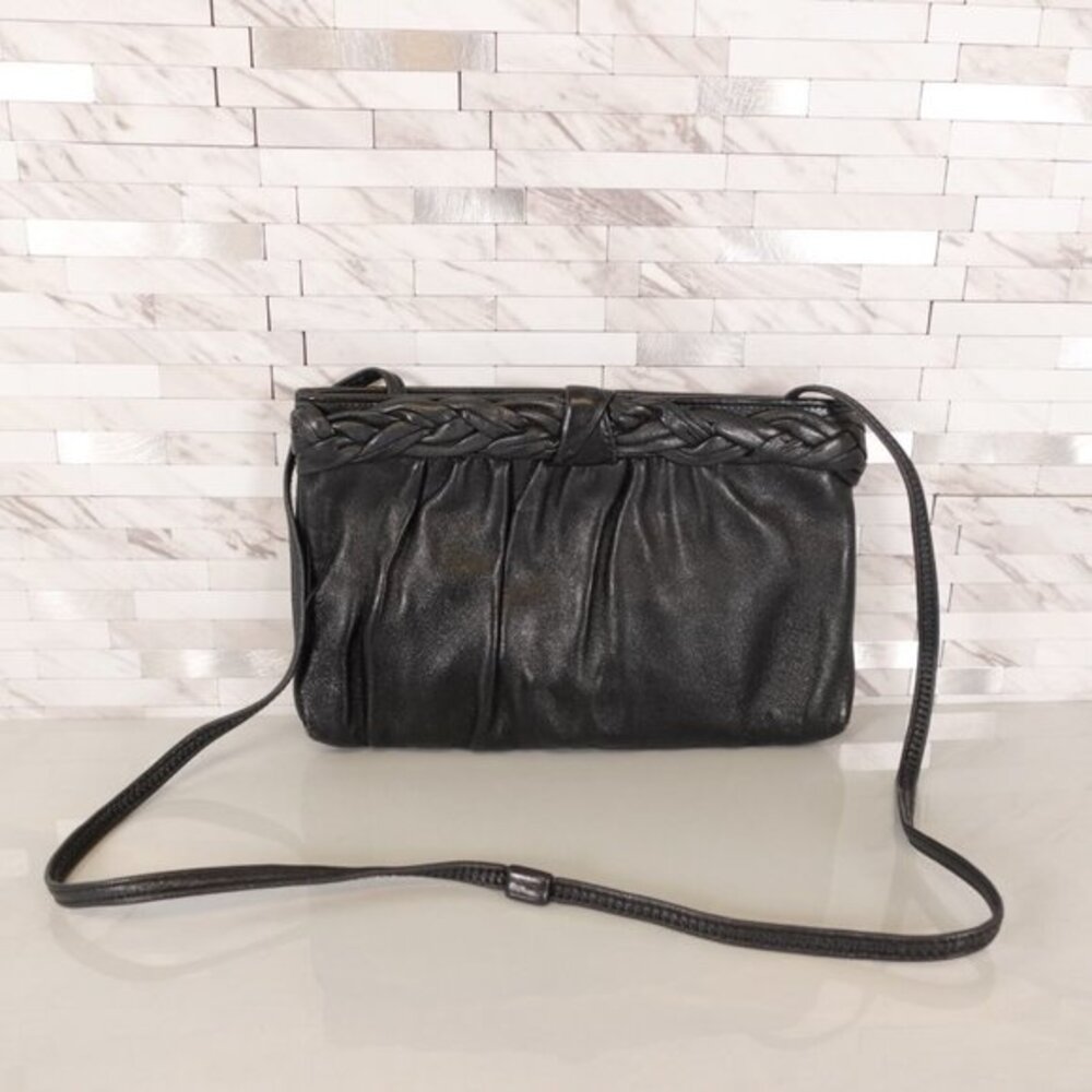 Vintage Black Soft Leather Crossbody Womens Bag Sling Clutch Purse Casual